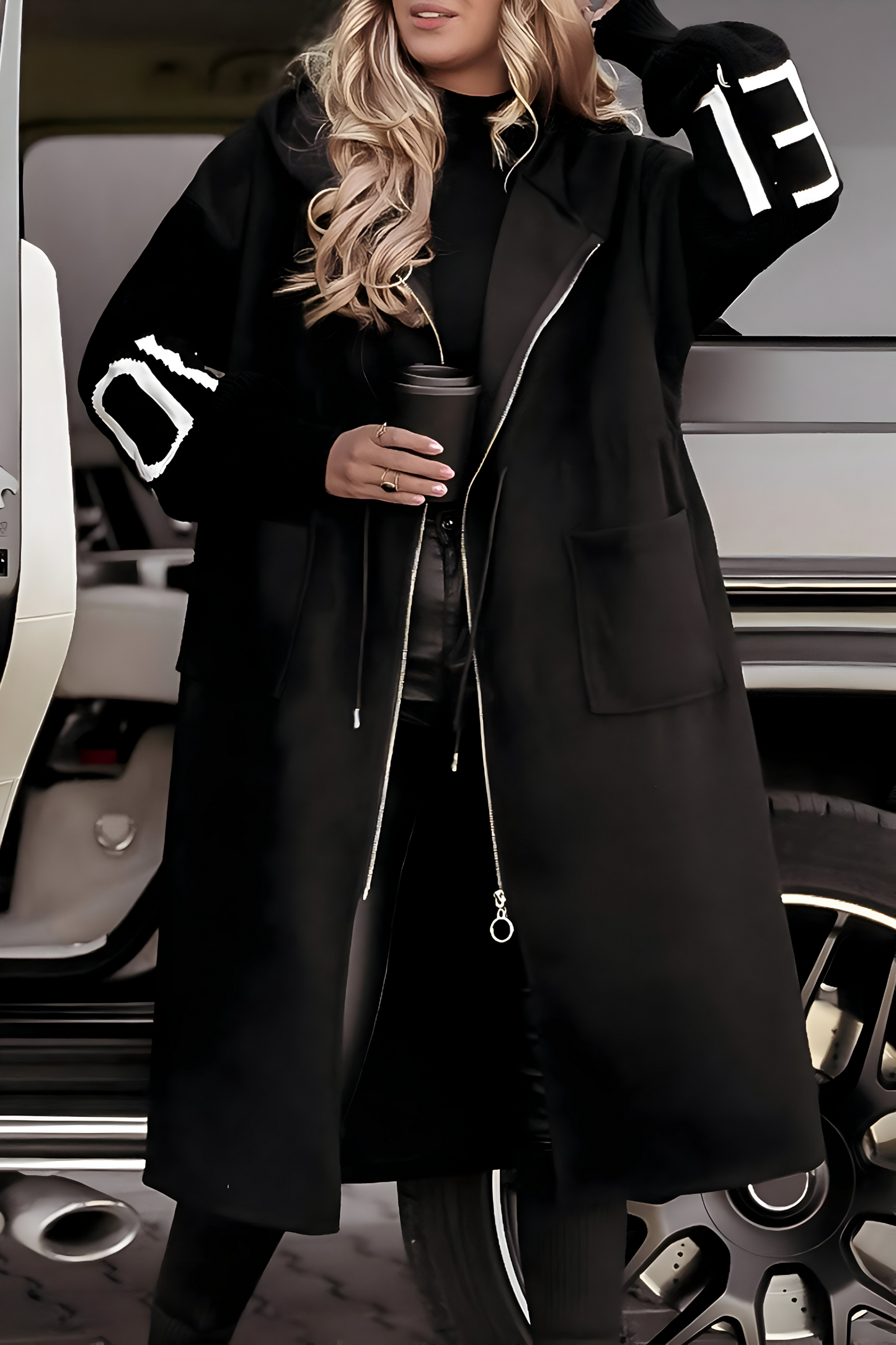 PEGGY - Chaqueta de mujer con mangas de punto y capucha