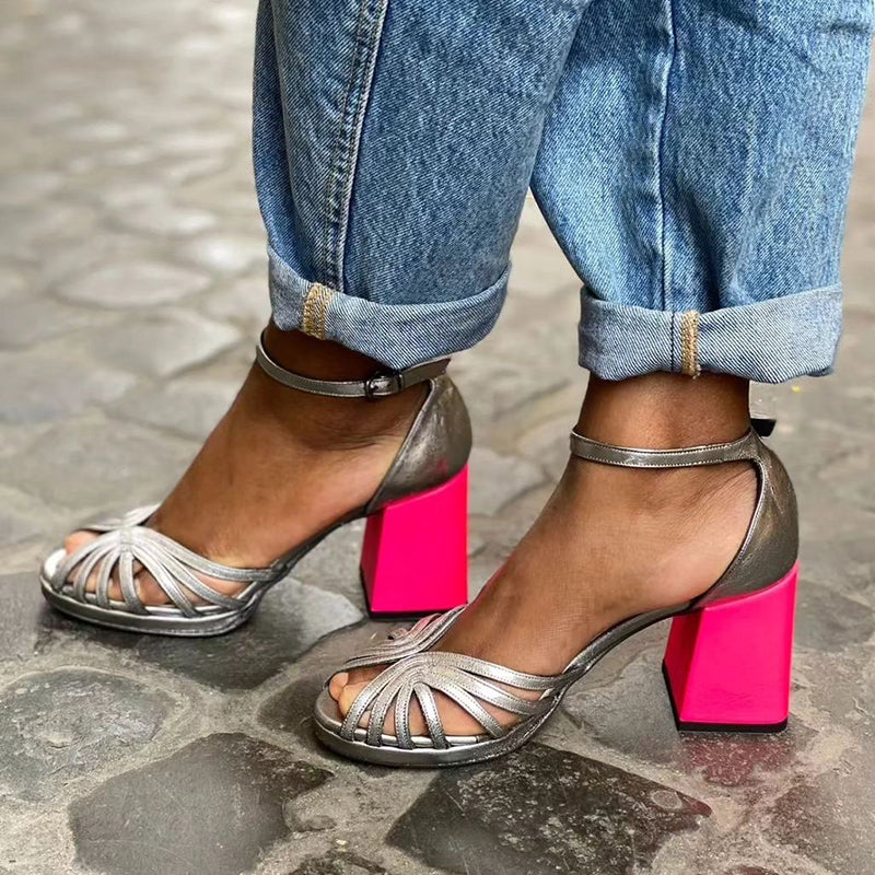 CAMILA – Sandalias con tacón grueso