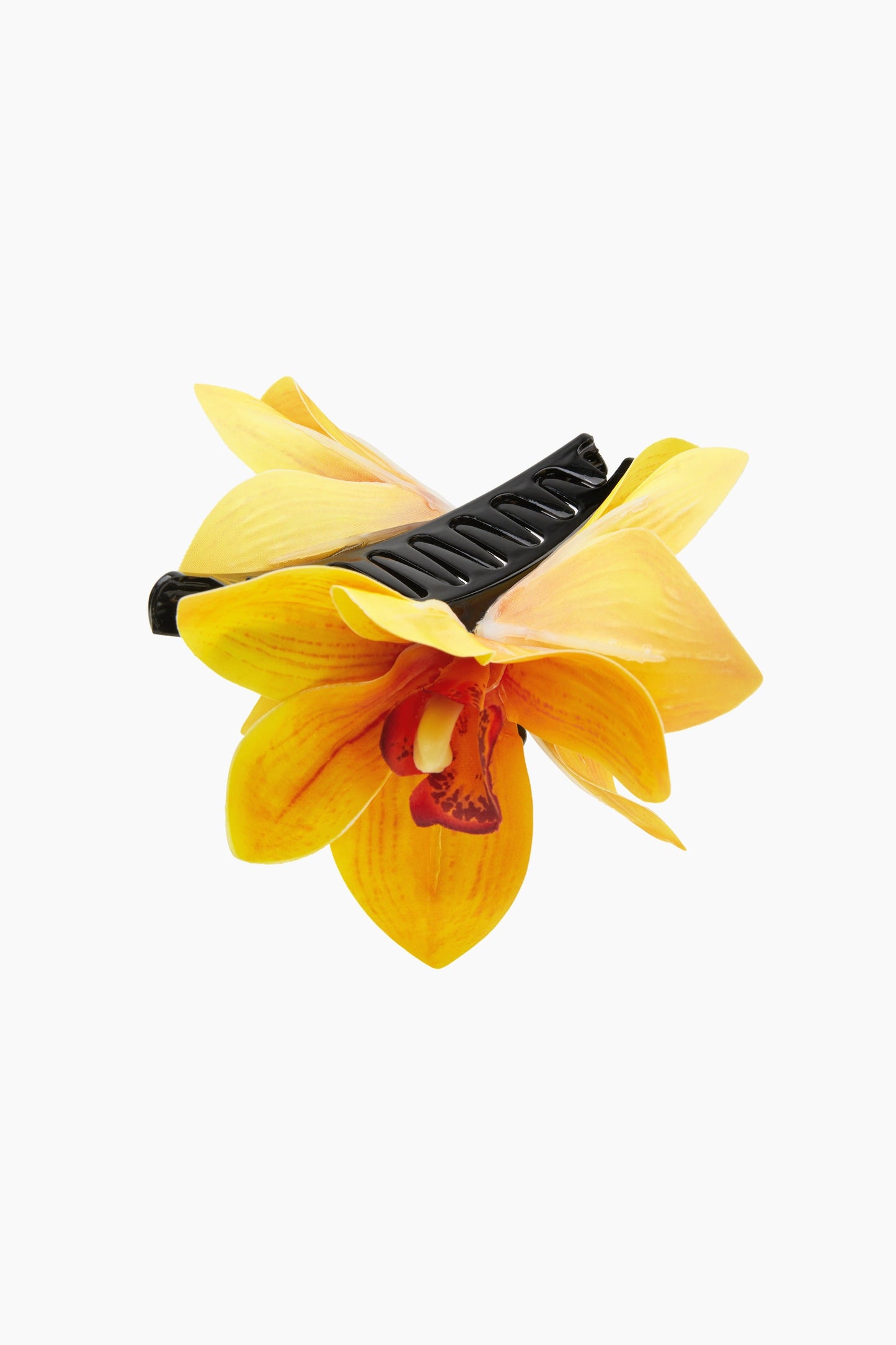 LEIRE – Pinza para el Pelo con Flor XL en Amarillo Tropical