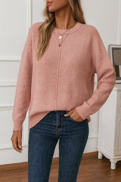 MIREIA – Jersey Oversize de Punto Suave con Costura Frontal para uso diario