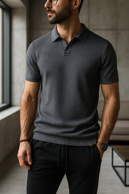 MATEO – Polo de Punto con Cuello Abierto Milano