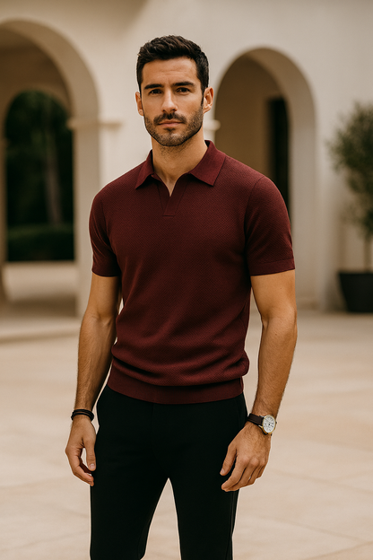 MATEO – Polo de Punto con Cuello Abierto Milano