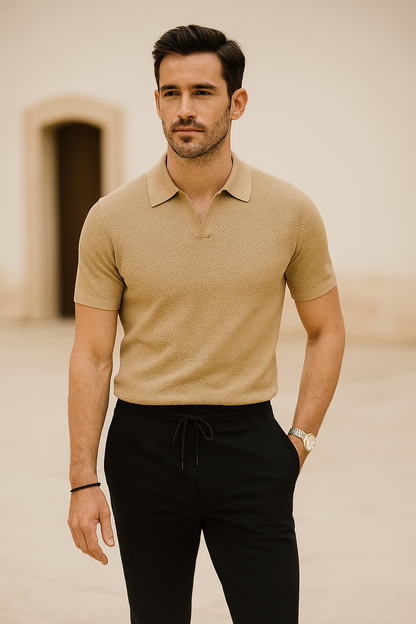 MATEO – Polo de Punto con Cuello Abierto Milano