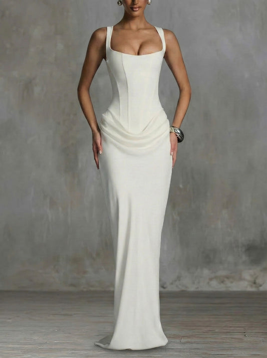 LEONOR – Vestido maxi de escote cuadrado