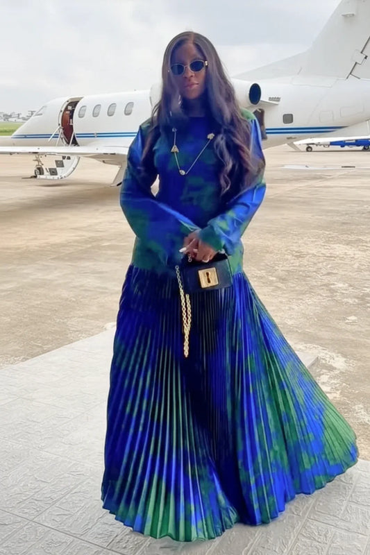 SELENE – Vestido Maxi Plisado