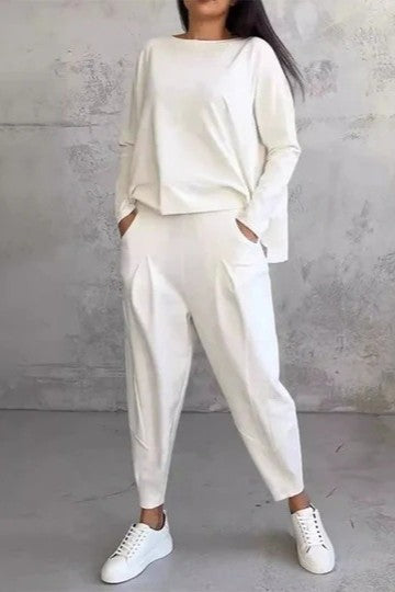 SOPHIE – Conjunto de Dos Piezas con Cuello Redondo y Manga Larga