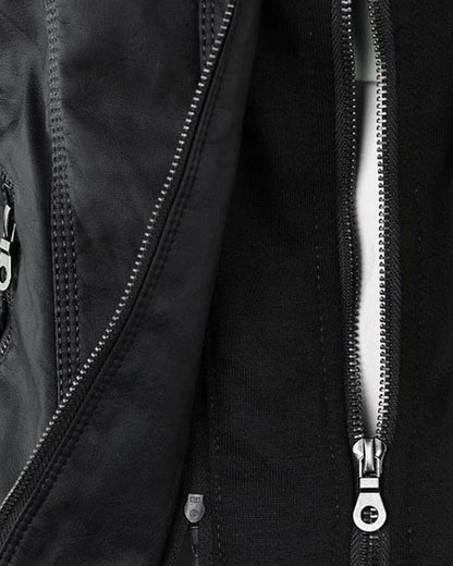 ELVIRA – Chaqueta de piel moderna con capucha