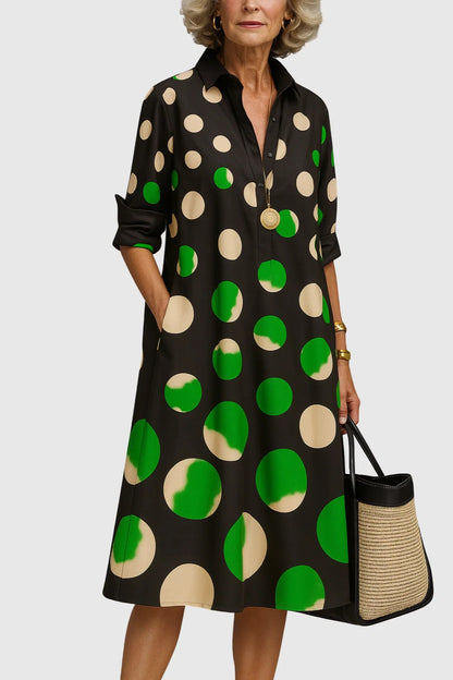 MIREILLE – Vestido Camisero Elegante de Corte Midi con Silueta Relajada y Sofisticada